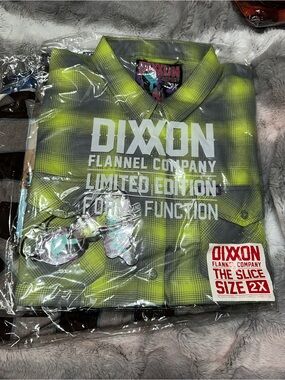DIXXON Lime Green Flannel The Slice Women’s 2X